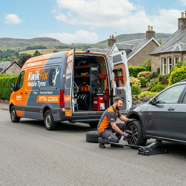 Mobile Tyre Fitter at Work